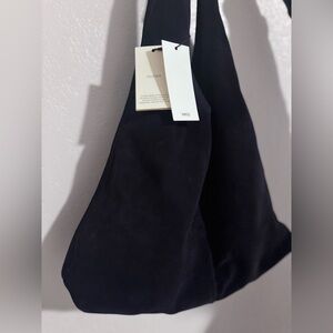 New black leather suede bag